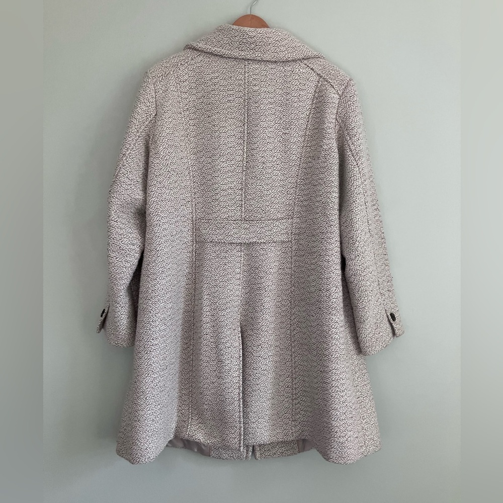 GALLERY New York Cream & Tan Tweed Coat Size 1X - Picture 7 of 14